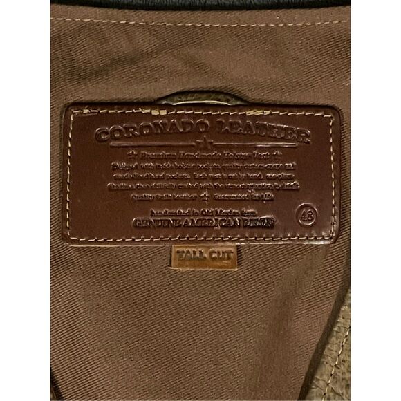 Coronado Leather Mens Vest 48Tall Cut Bison Concealed Carry Pockets Nickel snaps - Picture 5 of 16